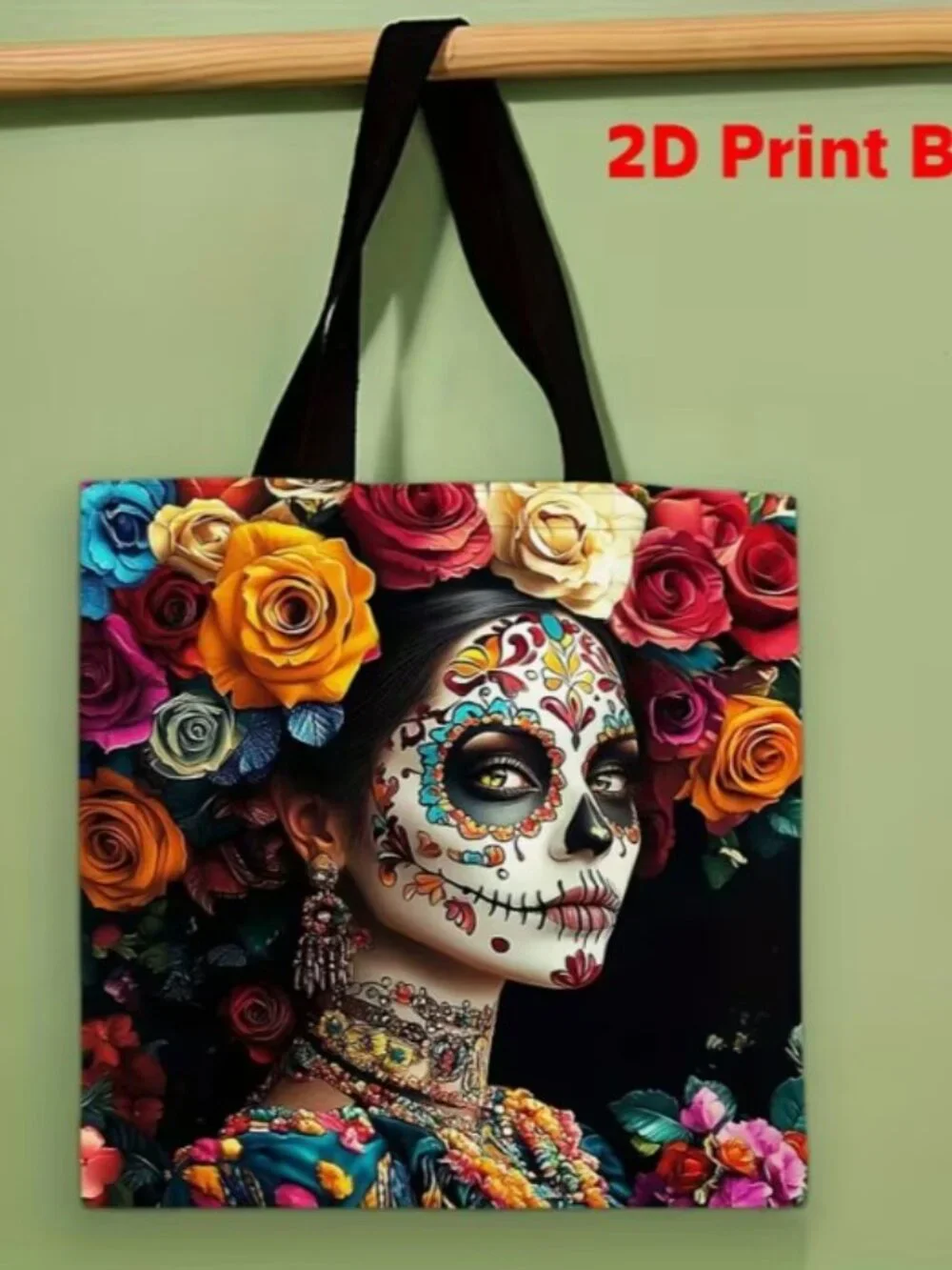 “Dia de los Muertos Day of the Dead” Tote Shopping Bag (BRAND-NEW & SO PRETTY!)